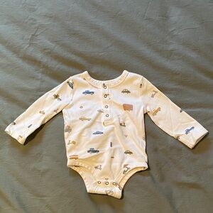 Pehr Cream Car Print Baby Onesie 6-12 Months